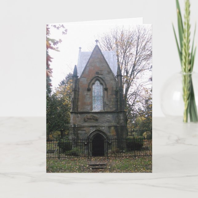 Cartão Placa Hallowe’en "Lone Fir Cemetery Crypt" #3 (Frente)