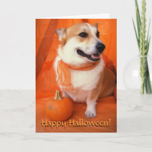 Cartão Placa Halloween Corgi
