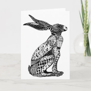 Cartão Placa Hare Sentada