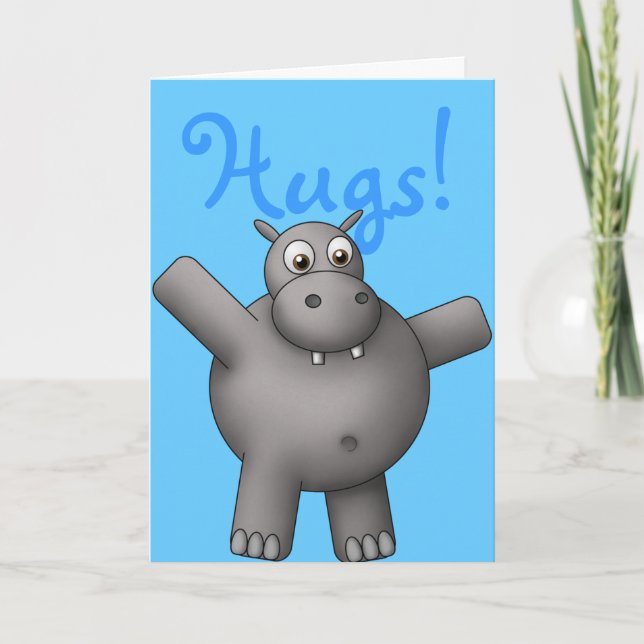 Cartão Placa Hippo Huggable (Frente)