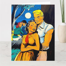 Cartão Placa História em quadrinhos Vintage Grande