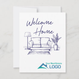 Cartão Placa imobiliária personalizada de boas-vindas