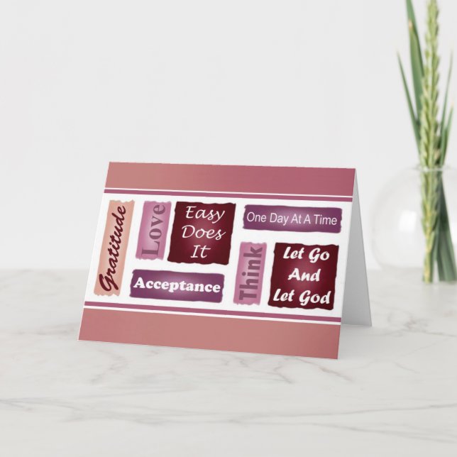 Cartão Placa Inspiracional de 12 Etapas (Frente)