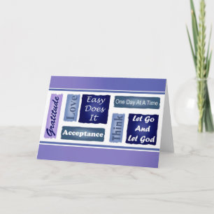 Cartão Placa Inspiracional de 12 Etapas