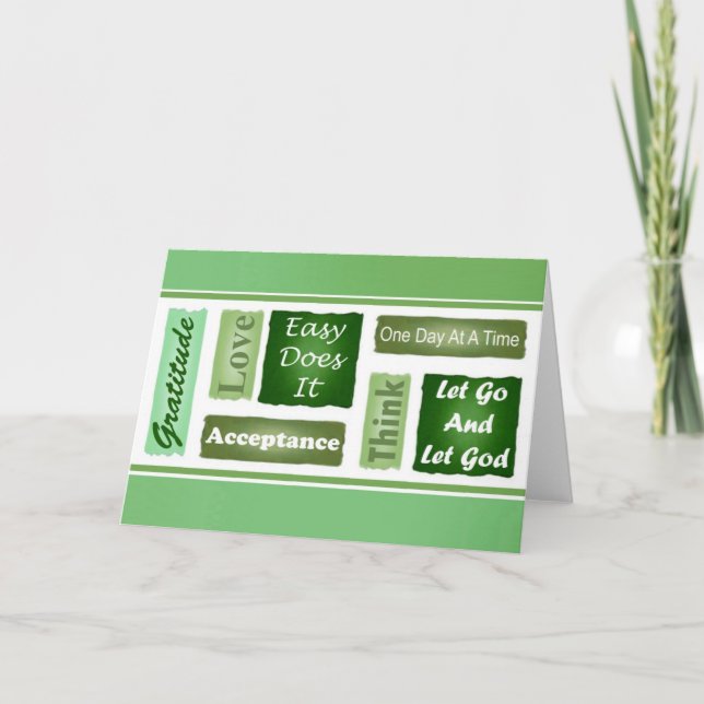 Cartão Placa Inspiracional de 12 Etapas (Frente)