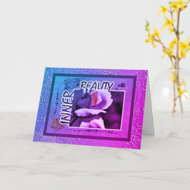 Cartão Placa Inspiracional Rosebud Inner Beauty (Flor Amarela)