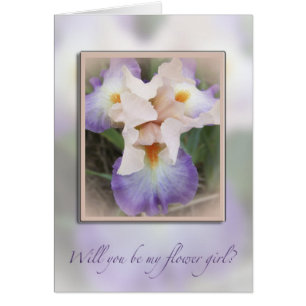 Cartão Placa Iris de Lavanda de Menina Flor