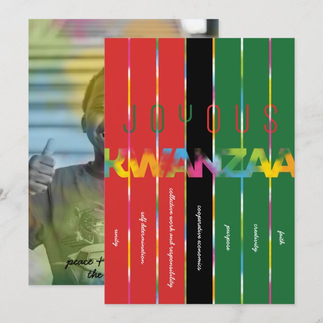 Cartão Placa Kwanzaa de Stripes de Velas (Frente/Verso)