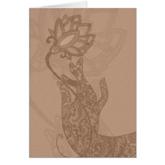 Cartão Placa Lotus Mudra Mehndi (vazio para qualquer ocas