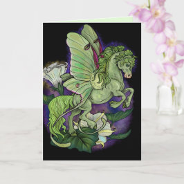 Cartão Placa Luna Moth Fairy Horse