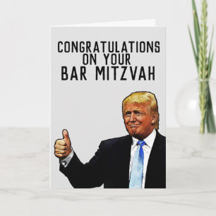CARTÃO PLACA MITZVAH DO BAR DE TRUMP DONALD