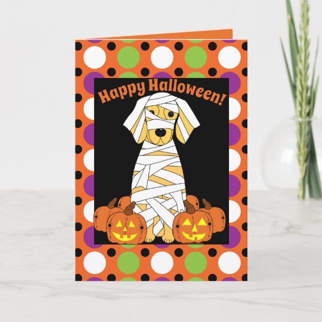 Cartão Placa múmia para o Ouro Feliz de Halloween (Frente)