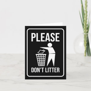 Cartão Placa Não Deite Lixo Dia da Terra Recicle