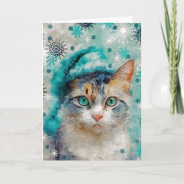 Cartão Placa Natal de Impressão de Gato de Mídia Misto AP