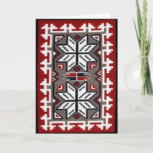 Cartão Placa Nativa Americana de Tecelagem e Fatos (Frente)