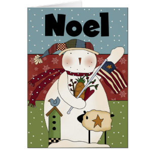 Cartão Placa Noel Snowman
