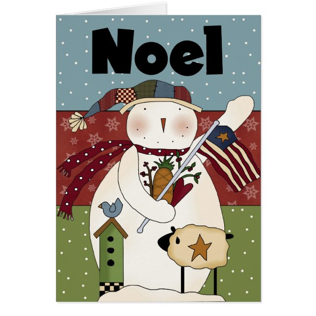 Cartão Placa Noel Snowman (Frente)