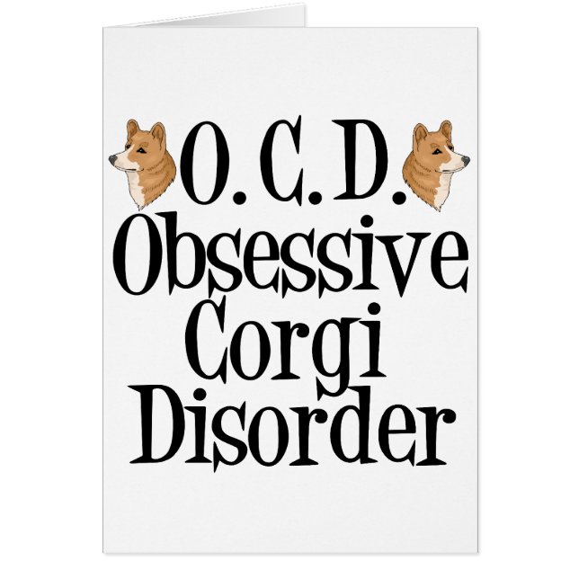 Cartão Placa Obsessive Corgi Disorder (Frente)