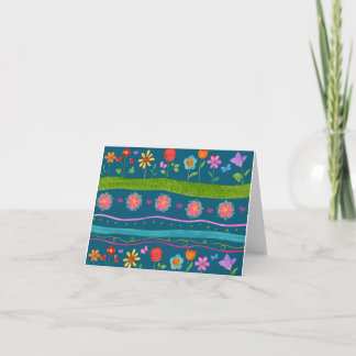 Cartão Placa para Desktop Floral com Faixa de Onda (dentr