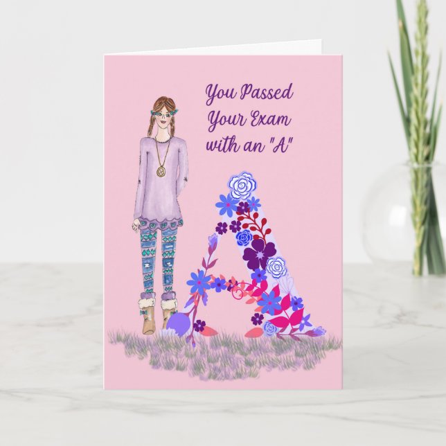 Cartão Placa para exame aprovado com "A" (Frente)