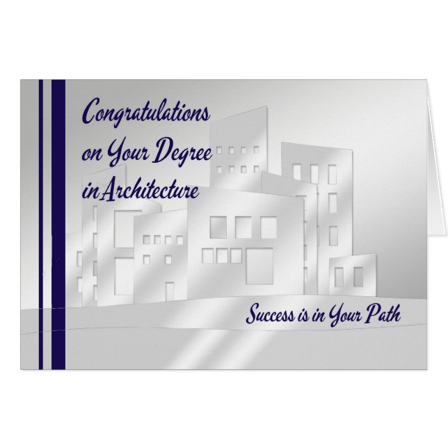 Cartão Placa para graduação em arquitetura (Frente Horizontal)