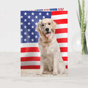 Cartão Placa para ouro Retriever 4 de julho