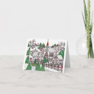 Cartão Placa pequena da vila de Natal