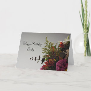 Cartão Placa Personalizada de Buquê de Aniversário Feliz