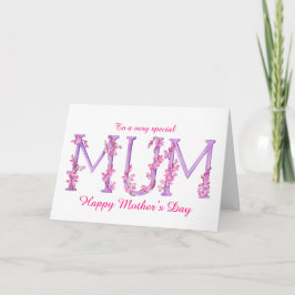 Cartão Placa personalizada Orchid para Mãe de dia de as m