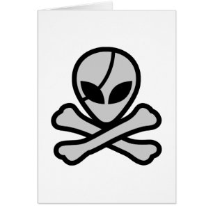 Cartão Placa Pirata de alienígena