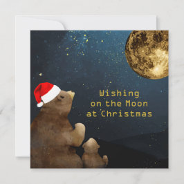 Cartão Placa plana de Bears da Lua de Natal 3 Fotos