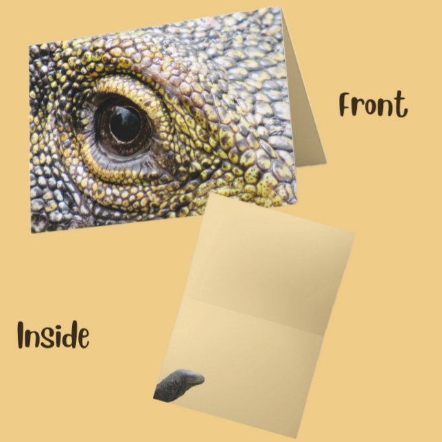 Cartão Placa plana do monitor crocodilo (crocodile monitor folded card)