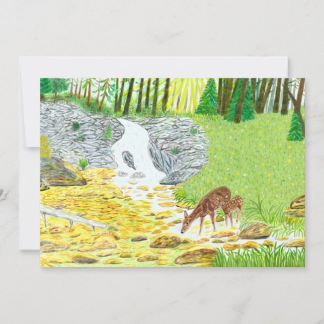 Cartão Placa plana Doe Fawn (Frente)