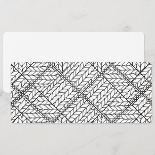 Cartão Placa plana KNIT ARGYLE BRANCA 4x9.25 / Horizontal