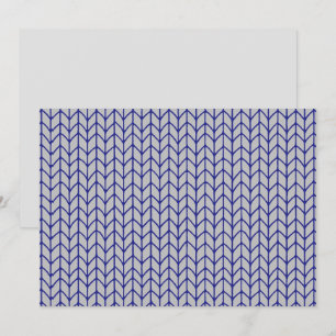 Cartão Placa plana KNIT de CINZAS AZUL 5x7 / Horizontal