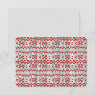 Cartão Placa plana KNIT NORDIC 3.5x5 VERMELHA / Horizonta