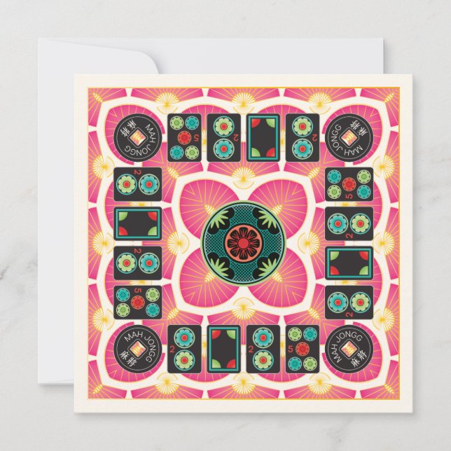 Cartão Placa plana Mah Jongg Fan 2025 (Frente)
