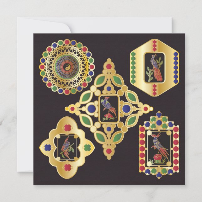 Cartão Placa plana Mah Jongg Jewelry (Frente)