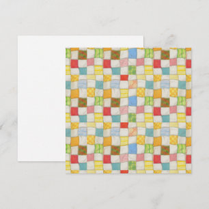 Cartão Placa plana quadrada CRAZY QUILT 5.25x5.25