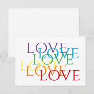 Cartão Placa plana RAINBOW LOVE 3.5x5.5