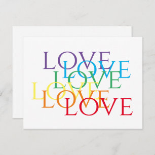 Cartão Placa plana RAINBOW LOVE 4.25x6.25