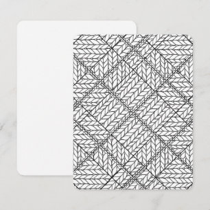 Cartão Placa plana/vertical do KNIT ARGYLE BRANCO 4.25x5.