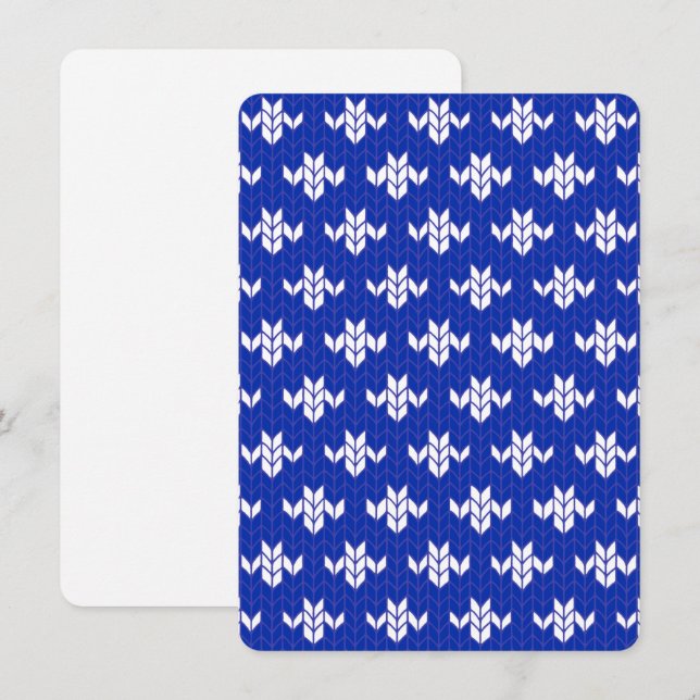 Cartão Placa plana/vertical do SCANDIA BLUE KNIT 4.25x6.2 (Frente/Verso)