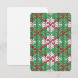 Cartão Placa plana XMAS ARGYLE KNIT 3.5x5 / Vertical