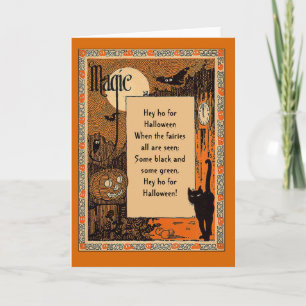 Cartão Placa Poema do Halloween com texto personalizável