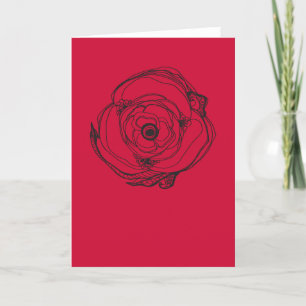 Cartão Placa poema e desenho de Rosa grande porte