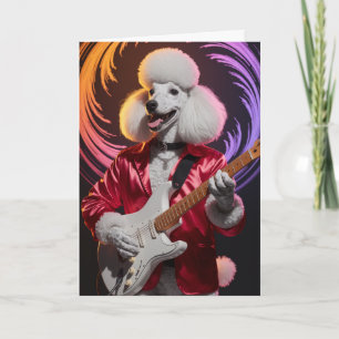 Cartão Placa Poodle Rock Star
