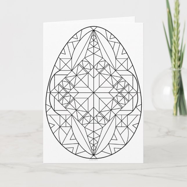 Cartão Placa Pysanki para Cor 2 (Frente)