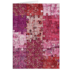 Cartão Placa Quebra-cabeça de Textura de Cores