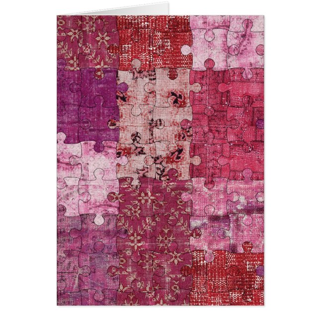 Cartão Placa Quebra-cabeça de Textura de Cores (Frente)